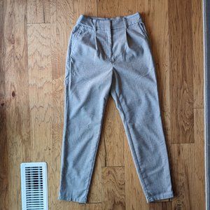 Express High Rise Lined Pleated Dress Pants Gray 2 2R Ankle Petite